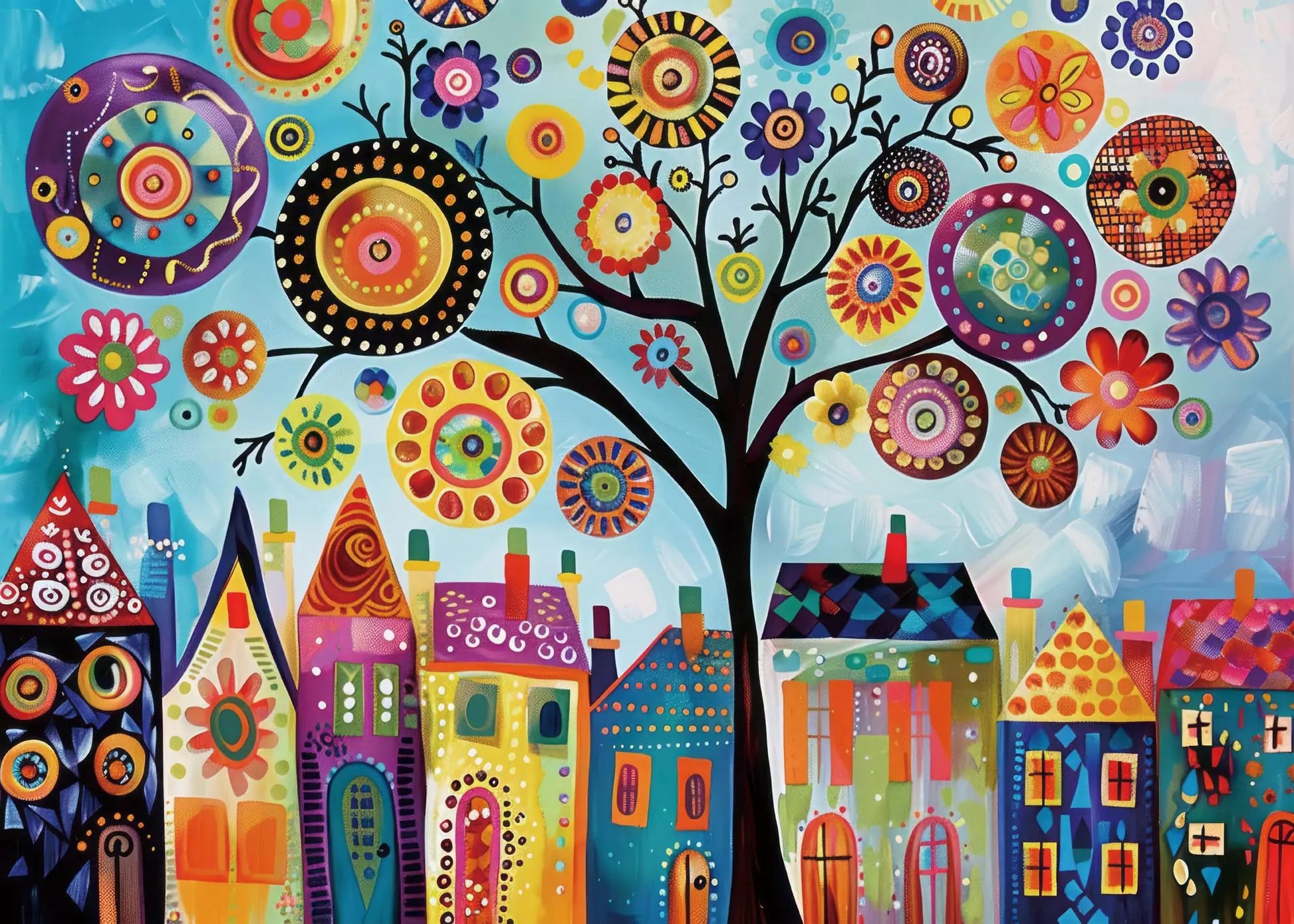 Tree of Life Puzzles for Adults 1000 Pieces Colorful Jigsaw Puzzle Art Puzzles as Home Decor Kia Day Design