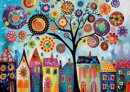 Tree of Life Puzzles for Adults 1000 Pieces Colorful Jigsaw Puzzle Art Puzzles as Home Decor Kia Day Design