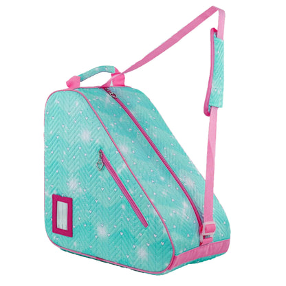 BAUXZOR Skate Bags with Lovely Heart and Star Patterns for Roller Skates Ice Skates Quad Skates Inline Skates Rollerblades Figure Skates Skate Accessories for Kids and Adults (Heart Mint 05) Kia Day Design