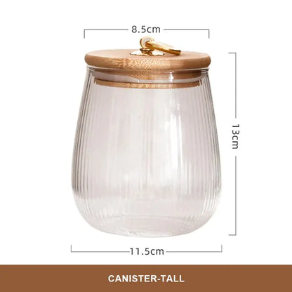 Glass Storage Jar Canister Tall-A