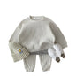 Baby Cotton Knitting Clothing Sets Gray 6-12M