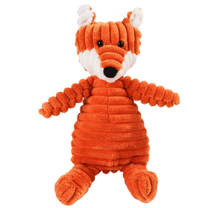 Dog Chew Squeak Toys Orange Squirrel