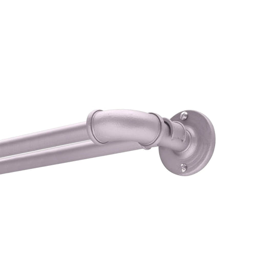 Adjustable Length Polished Pewter Finish Blackout Wrap Around Double Curtain Rod - Kia Day Design