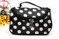 Fashion Nylon Makeup Bag - Pink coffee point - make up case
