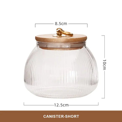 Glass Storage Jar Canister Short-A