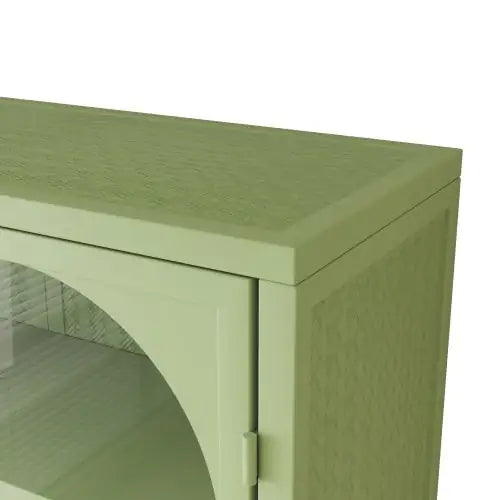 Green Double Door Arched Glass Wall Cabinet - Kia Day Design