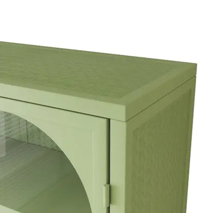 Green Double Door Arched Glass Wall Cabinet - Kia Day Design