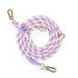 Braided Cotton Rope Dog Leash purple pink Small