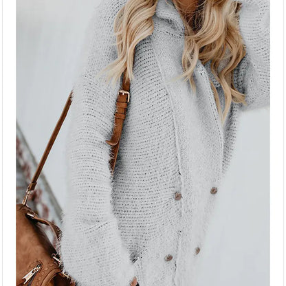 Women's Knitted Sweater with Double Buttons - Kia Day Design