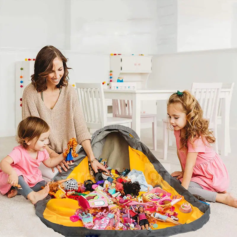 Foldable Toy Storage Mat Basket