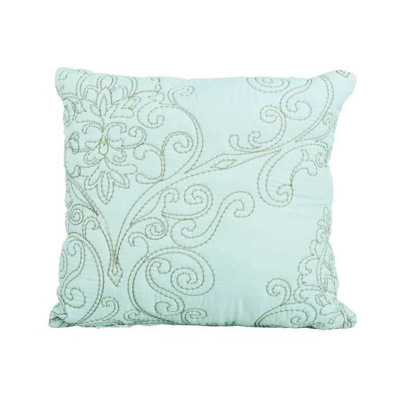 Queen size Light Blue Damask Embroidered 4 Piece Oversized Bedspread Set- HomePacific- {{Product type}}