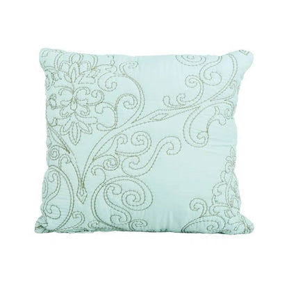 Queen size Light Blue Damask Embroidered 4 Piece Oversized Bedspread Set- HomePacific- {{Product type}}