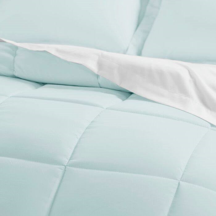 Queen Microfiber 6-Piece Reversible Bed-in-a-Bag Comforter Set in Aqua Blue- HomePacific- {{Product type}}