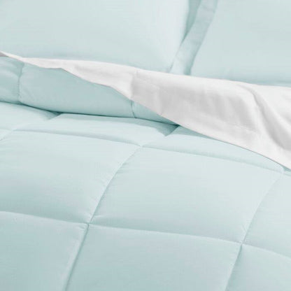 Queen Microfiber 6-Piece Reversible Bed-in-a-Bag Comforter Set in Aqua Blue- HomePacific- {{Product type}}