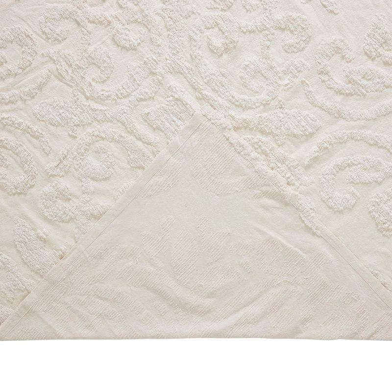 Queen Size 100-Percent Cotton Chenille 3-Piece Coverlet Bedspread Set in Ivory- HomePacific- {{Product type}}