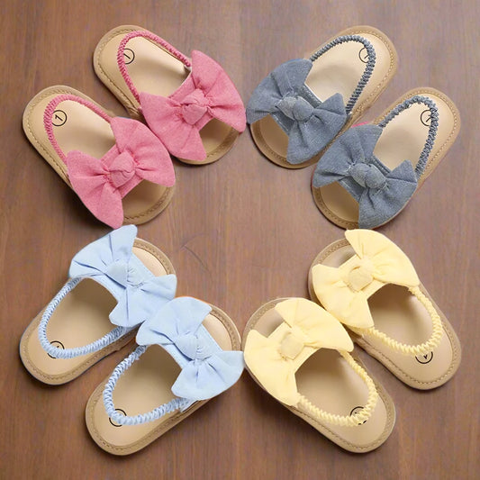 Baby Girls Bow Knot Sandals: Summer Soft Sole Princess Shoes