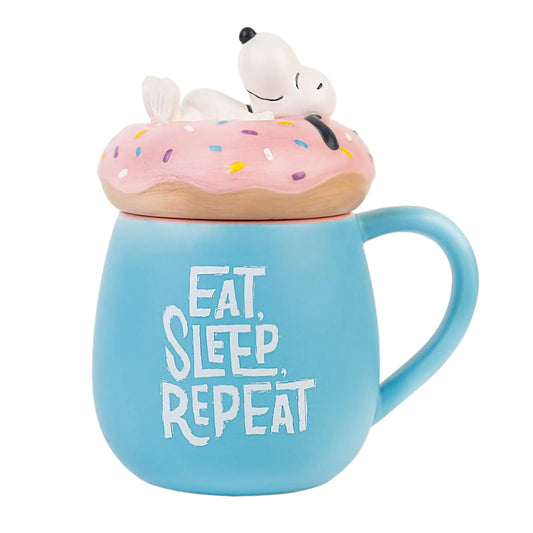 Snoopy Mug with Lid | 50 cl / 500 ml / 16.9 oz - 14.3 x 10.7 x 16.7 cm | Coffee Mug | Tea Mug | Cool Gifts | Snoopy Gifts Kia Day Design