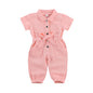 Infant Kids Baby Girls Denim Jumpsuit Pink