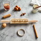 Wooden Embossed Rolling Pin - Kia Day Design