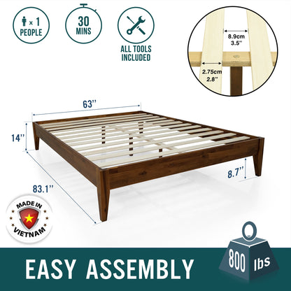 Mervyn Solid Wood Bed Frame - - Bed Frame
