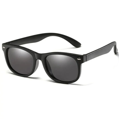 Kids Round Polarized Sunglasses Black