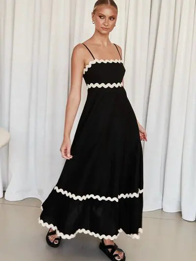 Benny Sleeveless Black Maxi Dress - Black S - dress