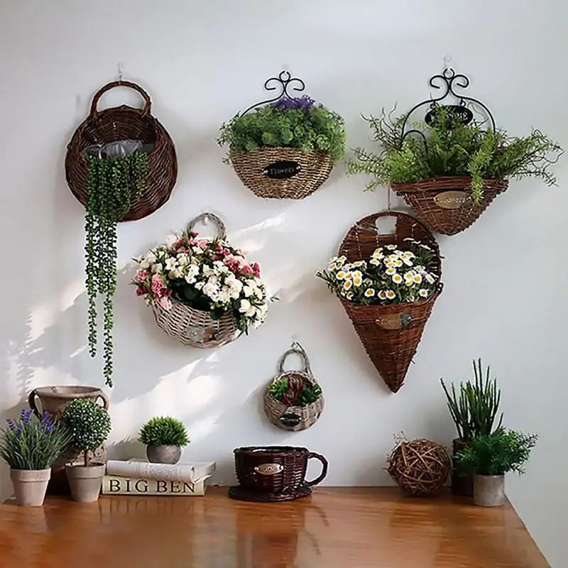 Handmade Wicker Rattan Flower Basket