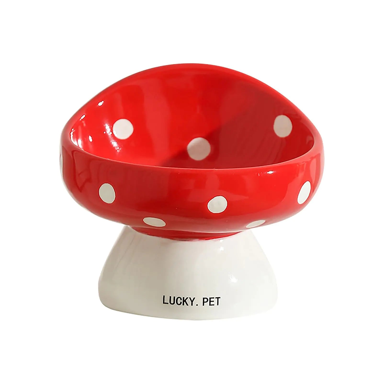Cute Ceramic Mushroom Cat Bowl - - pet food bowl