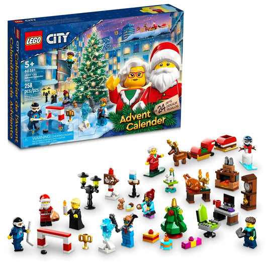 LEGO City 2023 Advent Calendar 60381 Christmas Holiday Countdown Playset Gift Idea to Countdown to Adventure with Daily Collectible Surprises Kia Day Design
