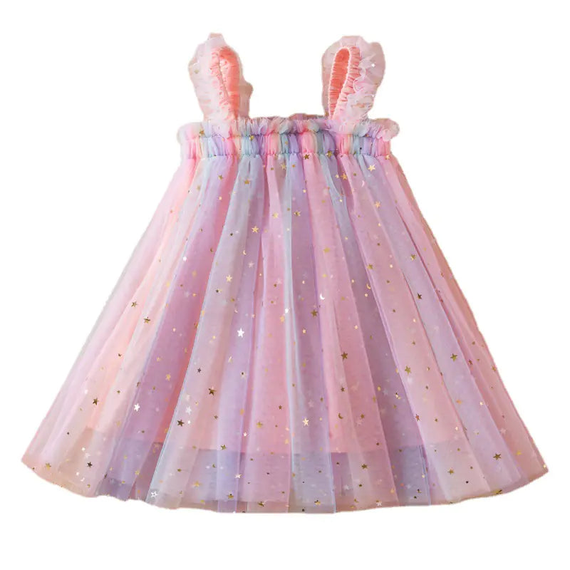 New Baby Rainbow Tulle Dress - - toddler dress