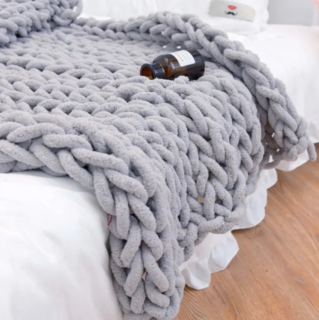Handwoven Chunky Wool Blanket