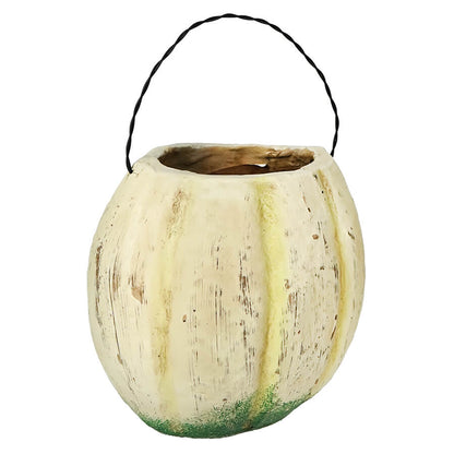Vintage-Inspired White Resin Mache Jack-O-Lantern Choir Boy Candy Bucket - - Fall & Halloween