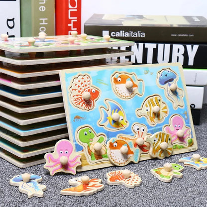 Baby Montessori Wooden Puzzle Board - Kia Day Design