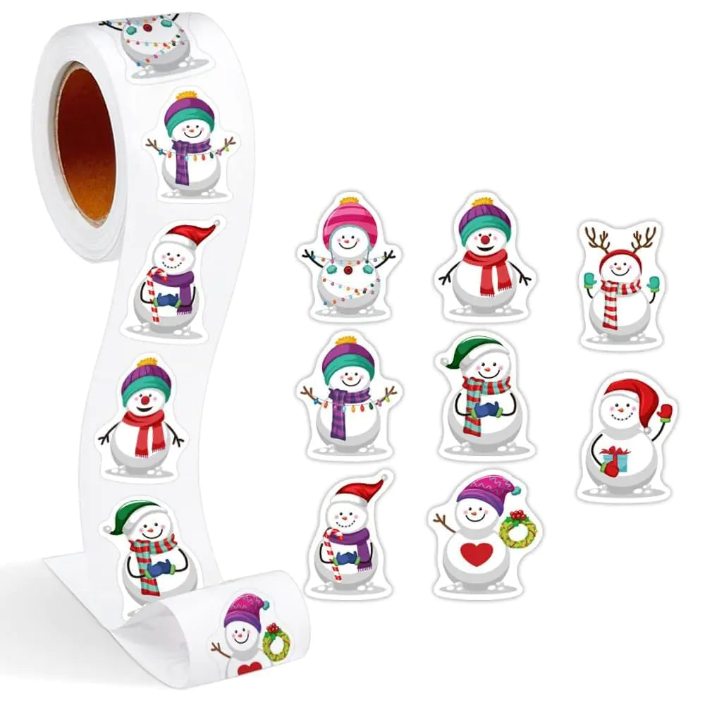 500-piece Snowman Gift Tag Stickers - STYLE-CHRIST-B - gift tags