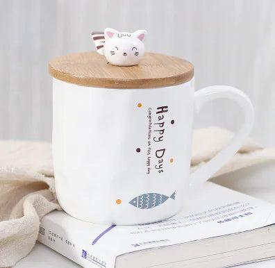 Cute Cat Ceramic Mug - Creative Cartoon Coffee Cup - 7 - Mug