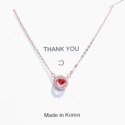 Red Heart Silver-Plated Necklace