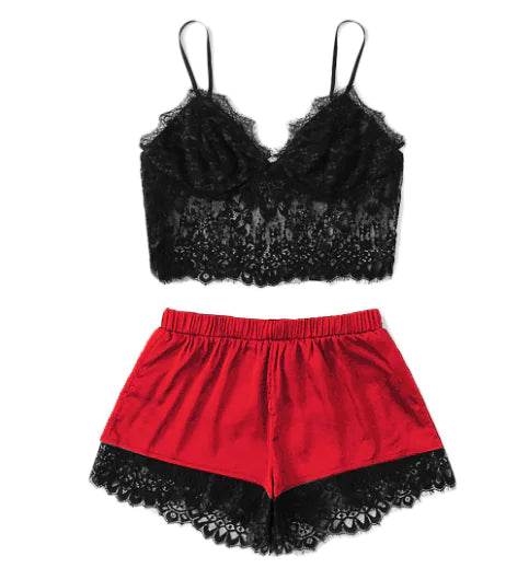 Lace Sleepwear Set - Women's Sexy Lingerie Outfit