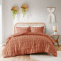 Full/Queen 3-Piece Rust Orange Pompom Microfiber Comforter Set - - Bedroom > Comforters and Sets