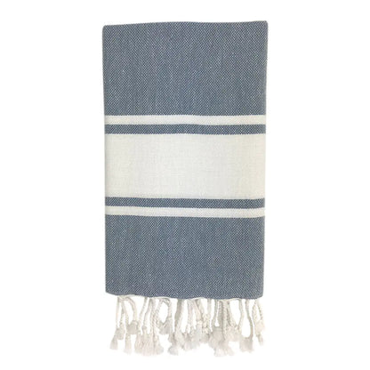 Essential Stripe Turkish Hand Towel Dark Grey