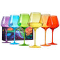 Love Stemmed Wine Glassware, Set of 6 - Rainbow - Stemmed