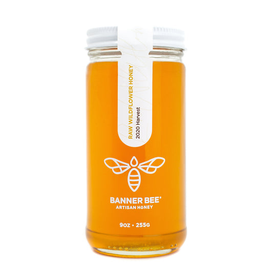 Liquid Raw Wildflower Honey - 9oz glass jar - Raw Honey