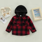 Autumn Kids Shirt Coats red black 2T