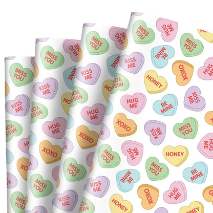 8 Sheets Valentines Day Wrapping Paper - - wrapping paper