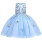 Girls Butterfly Dress Light Blue