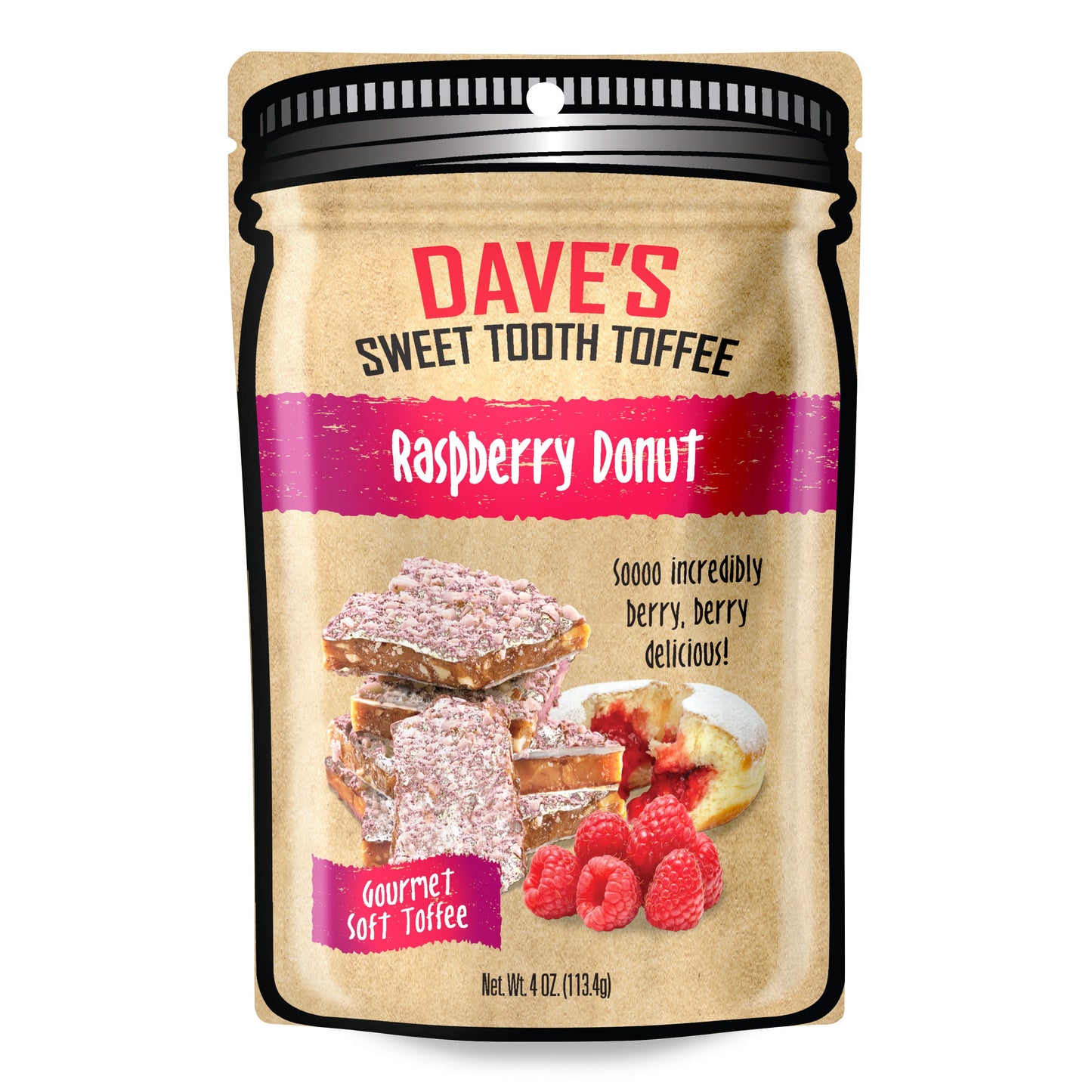 Raspberry Donut Toffee- Dave's Sweet Tooth Toffee- {{Product type}}