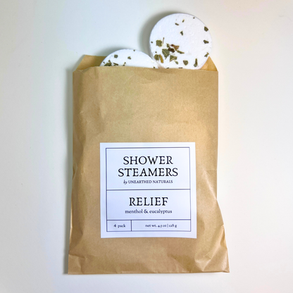 Shower Steamer 4-Pack - Relief - Menthol & Eucalyptus - Shower Steamers