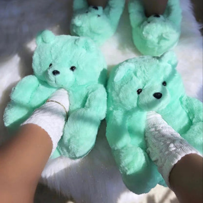 Colorful Teddy Slippers - Kia Day Design