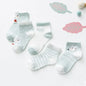 Cotton Mesh Baby Socks Light blue white S(12-24M)