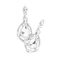 Crystal Rhinestone Teardrop Evening Earrings - Rhodium - Earrings