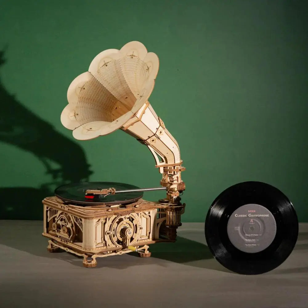 DIY Wooden Mechanical Phonograph Puzzle Kia Day Design
